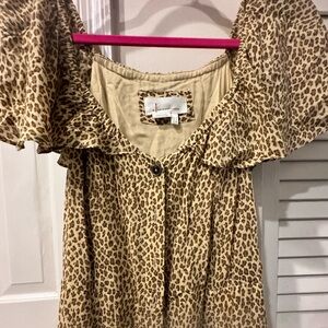 Anthropologie Animal Print Maxi Dress